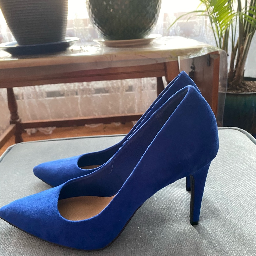 Christian Siriano dark royal blue heels